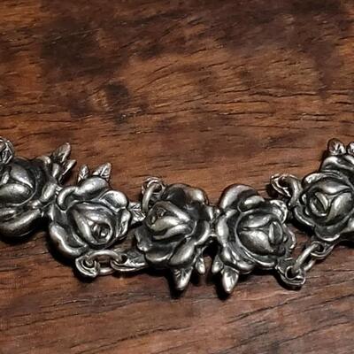 Lot 157: Vintage Margot De TAXCO Rose Bracelet with Safety Chain