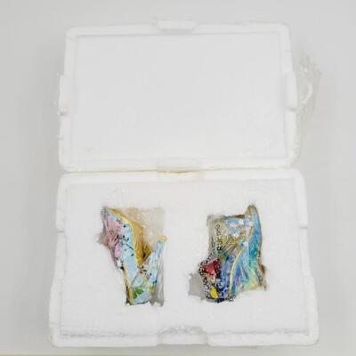 BRADFORD EXCHANGE DISNEY ONCE UPON A TIME SLIPPERS "SLEEPING BEAUTY & ARIEL" ORNAMENTS