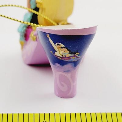 BRADFORD EXCHANGE DISNEY ONCE UPON A TIME SLIPPERS "CINDERELLA & JASMINE" ORNAMENTS