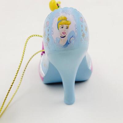 BRADFORD EXCHANGE DISNEY ONCE UPON A TIME SLIPPERS "CINDERELLA & JASMINE" ORNAMENTS