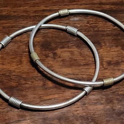 Lot 159: (2) Vintage TAXCO Sterling Bangle Bracelets