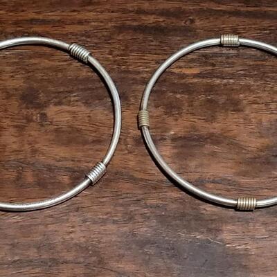 Lot 159: (2) Vintage TAXCO Sterling Bangle Bracelets