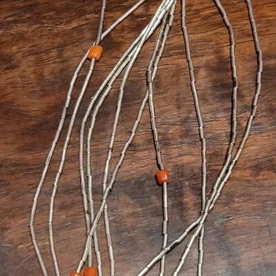 Lot 162: Vintage Navajo 10 Strand Liquid Silver Necklace