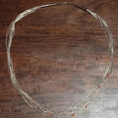 Lot 162: Vintage Navajo 10 Strand Liquid Silver Necklace