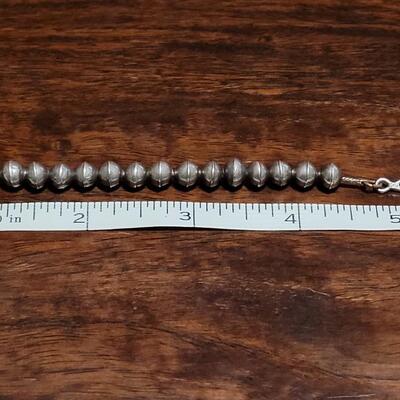 Lot 163: Vintage Southwest Sterling Beaded Baby Bracelet