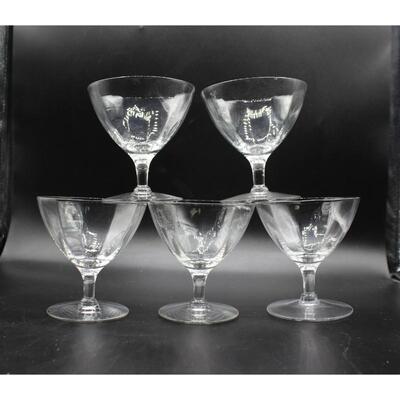 Lot of Clear Glass Short Stem Cordial Drinking Glasses