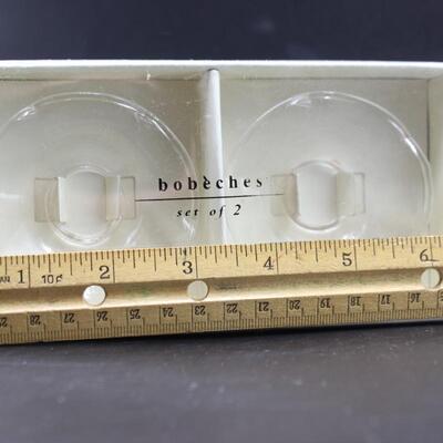 Pier 1 Imports Bobeches Clear Glass Wax Catcher Set of 2