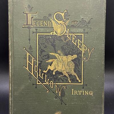 Antique Legend of Sleepy Hollow Hardcover Book Washington Irving 1875