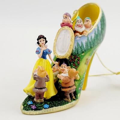 BRADFORD EXCHANGE DISNEY ONCE UPON A TIME SLIPPERS "CINDERELLA & SNOW WHITE" ORNAMENTS