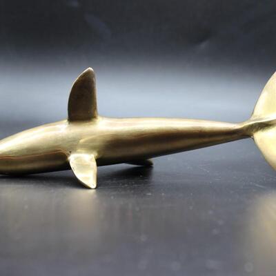 Retro Brass Metal Dolphin Paper Weight Figurine