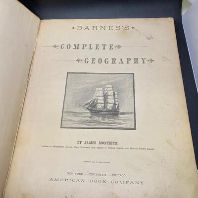 Antique Barnes's Complete Geography New Jersey Pennsylvania Edition Hardcover Book 1885