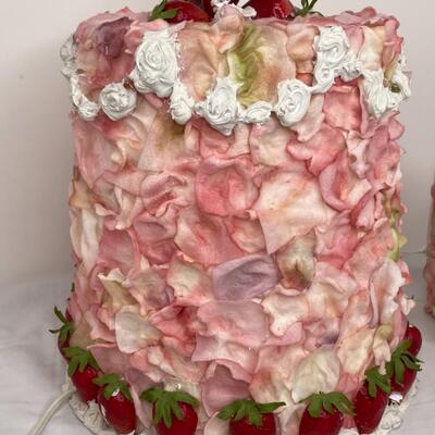 Diorama lighted strawberry cake