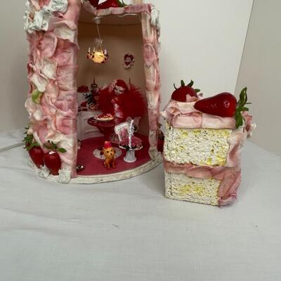 Diorama lighted strawberry cake