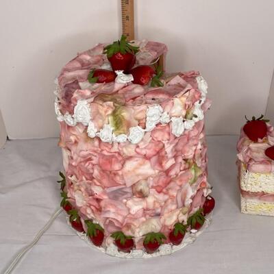 Diorama lighted strawberry cake