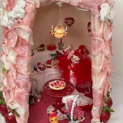 Diorama lighted strawberry cake