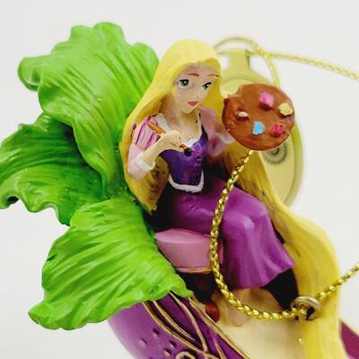 BRADFORD EXCHANGE DISNEY ONCE UPON A TIME SLIPPERS "TIANA & RAPUNZEL" ORNAMENTS