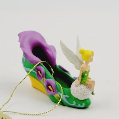 BRADFORD EXCHANGE DISNEY ONCE UPON A TIME SLIPPERS "CINDERELLA & TINKER BELL" ORNAMENTS