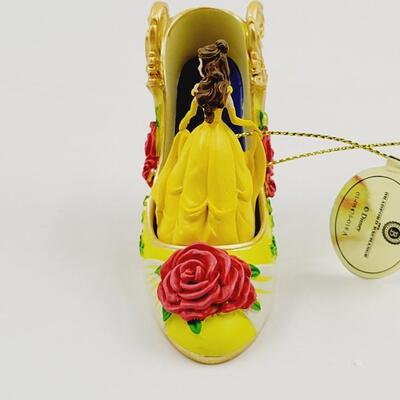 BRADFORD EXCHANGE DISNEY ONCE UPON A TIME SLIPPERS "BELLE & ARIEL" ORNAMENTS