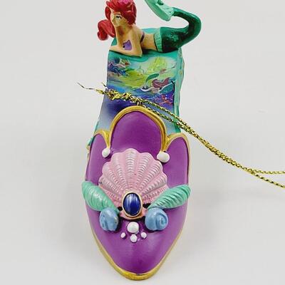 BRADFORD EXCHANGE DISNEY ONCE UPON A TIME SLIPPERS "BELLE & ARIEL" ORNAMENTS