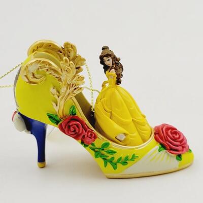 BRADFORD EXCHANGE DISNEY ONCE UPON A TIME SLIPPERS "BELLE & ARIEL" ORNAMENTS