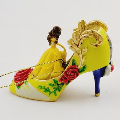 BRADFORD EXCHANGE DISNEY ONCE UPON A TIME SLIPPERS "BELLE & ARIEL" ORNAMENTS