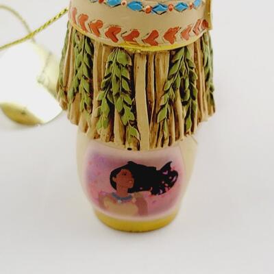 BRADFORD EXCHANGE DISNEY ONCE UPON A TIME SLIPPERS "POCAHONTAS & JASMINE" ORNAMENTS