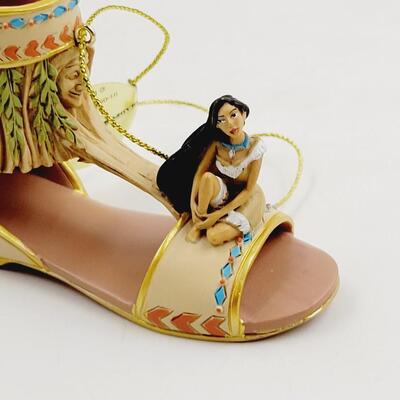 BRADFORD EXCHANGE DISNEY ONCE UPON A TIME SLIPPERS "POCAHONTAS & JASMINE" ORNAMENTS