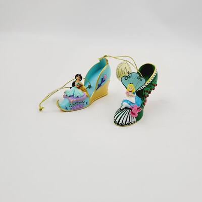 BRADFORD EXCHANGE DISNEY ONCE UPON A TIME SLIPPERS "ALICE & JASMINE" SLIPPERS