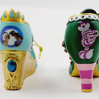 BRADFORD EXCHANGE DISNEY ONCE UPON A TIME SLIPPERS "ALICE & JASMINE" SLIPPERS