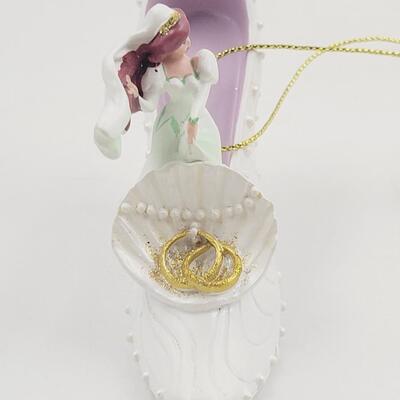 BRADFORD EXCHANGE DISNEY ONCE UPON A TIME SLIPPERS "ARIEL & RAPUNZEL" ORNAMENTS