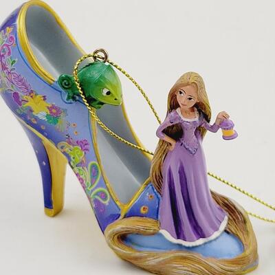 BRADFORD EXCHANGE DISNEY ONCE UPON A TIME SLIPPERS "ARIEL & RAPUNZEL" ORNAMENTS