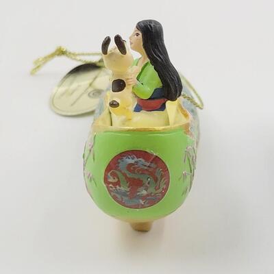 BRADFORD EXCHANGE DISNEY ONCE UPON A TIME SLIPPERS "MULAN & CINDERELLA" ORNAMENTS