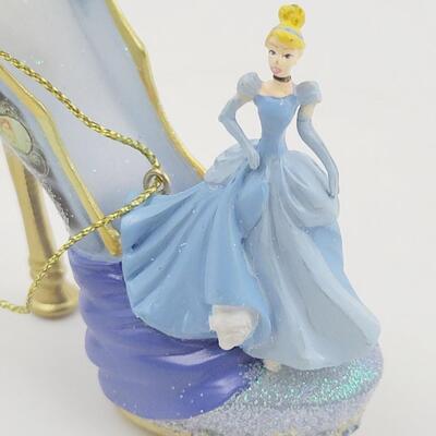 BRADFORD EXCHANGE DISNEY ONCE UPON A TIME SLIPPERS "MULAN & CINDERELLA" ORNAMENTS