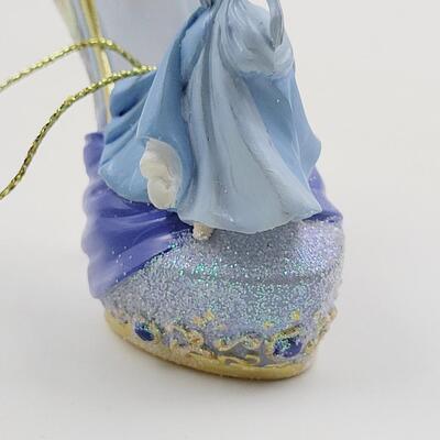 BRADFORD EXCHANGE DISNEY ONCE UPON A TIME SLIPPERS "MULAN & CINDERELLA" ORNAMENTS