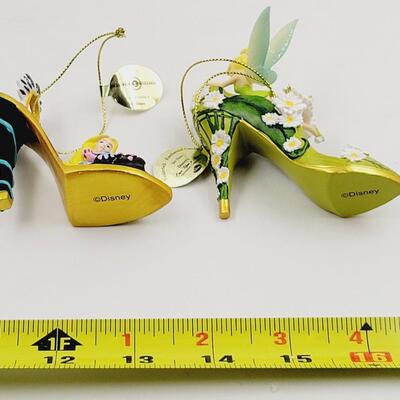 BRADFORD EXCHANGE DISNEY ONCE UPON A TIME SLIPPERS "TINKERBELL & RAPUNZEL"