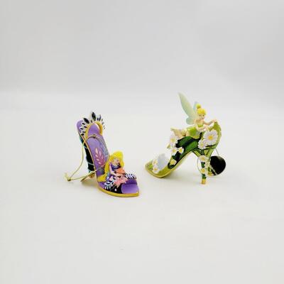 BRADFORD EXCHANGE DISNEY ONCE UPON A TIME SLIPPERS "TINKERBELL & RAPUNZEL"