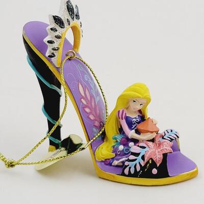 BRADFORD EXCHANGE DISNEY ONCE UPON A TIME SLIPPERS "TINKERBELL & RAPUNZEL"