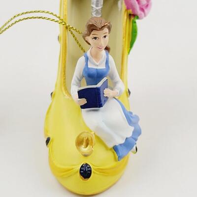 BRADFORD EXCHANGE DISNEY ONCE UPON A TIME SLIPPERS "BELLE & RAPUNZEL" ORNAMENTS