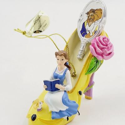 BRADFORD EXCHANGE DISNEY ONCE UPON A TIME SLIPPERS "BELLE & RAPUNZEL" ORNAMENTS
