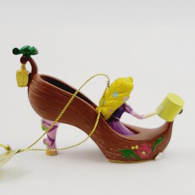 BRADFORD EXCHANGE DISNEY ONCE UPON A TIME SLIPPERS "BELLE & RAPUNZEL" ORNAMENTS