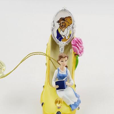 BRADFORD EXCHANGE DISNEY ONCE UPON A TIME SLIPPERS "BELLE & RAPUNZEL" ORNAMENTS