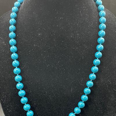 Vintage Lot of Five Blue Beaded Necklaces