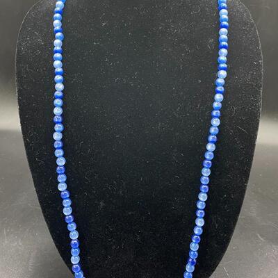 Vintage Lot of Five Blue Beaded Necklaces
