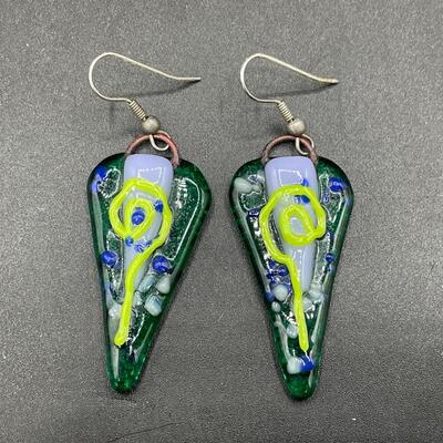 Lot of Green Jewelry Necklace Earrings Pin