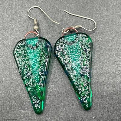 Lot of Green Jewelry Necklace Earrings Pin