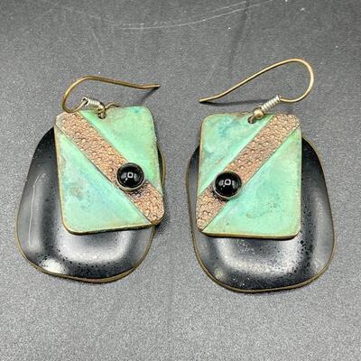 Lot of Green Jewelry Necklace Earrings Pin