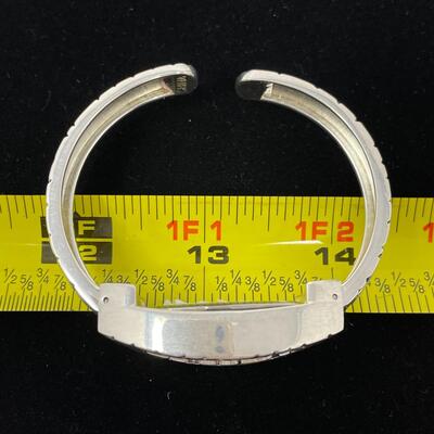 GENEVA PLATINUM CUFF WATCH - WORKS!