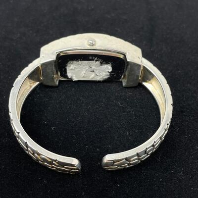 GENEVA PLATINUM CUFF WATCH - WORKS!