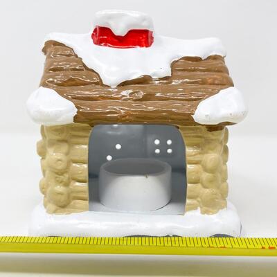 LOG CABIN CANDLE HOLDER - HOUSE OF LLOYD â€œCHRISTMAS AROUND THE WORLDâ€