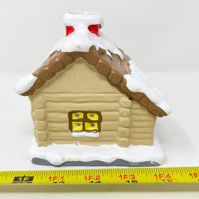 LOG CABIN CANDLE HOLDER - HOUSE OF LLOYD â€œCHRISTMAS AROUND THE WORLDâ€